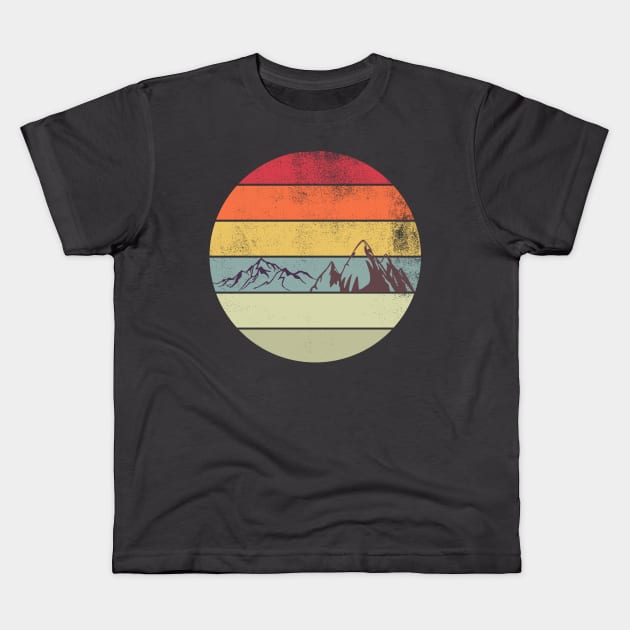 Retro Mountains Kids T-Shirt by Life Happens Tee Shop